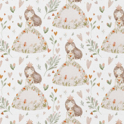 Algodón estampado NIOUCHKA Blanco / Rosa